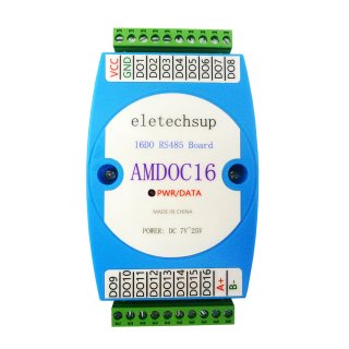 AMDOC16 DC 12V 24V 16DO RS485 Isolated Communication Switch Digital Output MODBUS RTU PLC Expansion Board