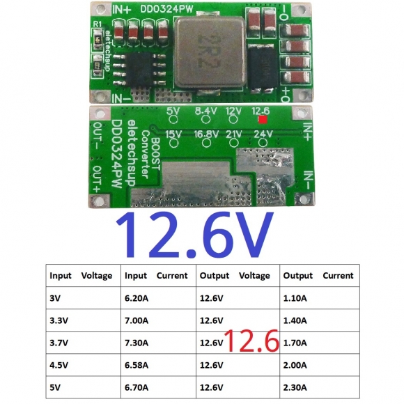 DD0324PW 12.6V 25W Mini Size High-power 2-5Cell Battery Multiplier 3.7V 4.2V to 8.4V 12.6V 16.8V 21V DC-DC Boost Converter Module 5V 12V 15 24V