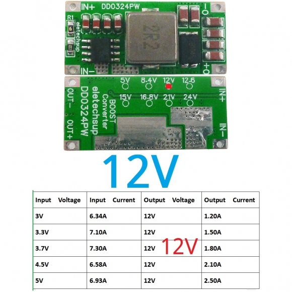 DD0324PW 12V 25W Mini Size High-power 2-5Cell Battery Multiplier 3.7V 4.2V to 8.4V 12.6V 16.8V 21V DC-DC Boost Converter Module 5V 12V 15 24V