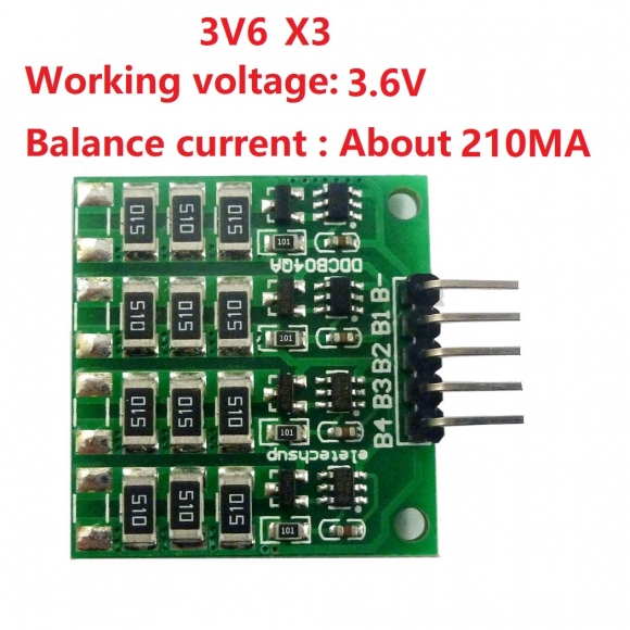 DDCB04QA 3V6 X3 210MA 3.7V Li-ion Polymer 3.2V LiFePO4 lithium Battery packs Charge Balance BMS Charger protection board for 18650 14500