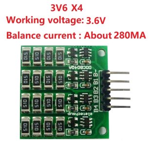 DDCB04QA 3V6 X4 280MA 3.7V Li-ion Polymer 3.2V LiFePO4 lithium Battery packs Charge Balance BMS Charger protection board for 18650 14500