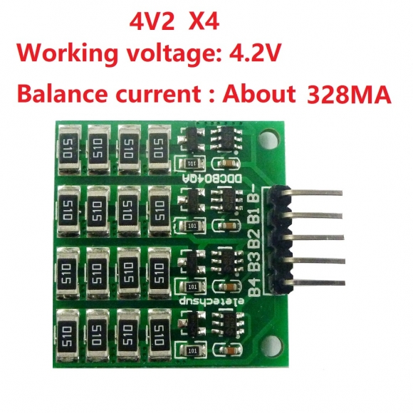 DDCB04QA 4V2 X4 328MA 3.7V Li-ion Polymer 3.2V LiFePO4 lithium Battery packs Charge Balance BMS Charger protection board for 18650 14500