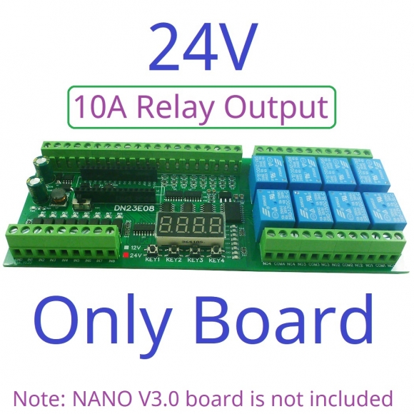 DN23E08 24V 8AI-8DI-8DO Multifunction IO Expanding Module for ARDUINO NANO V3.0 RS485 Modbus RTU Open PLC LED Current Voltage Sensor