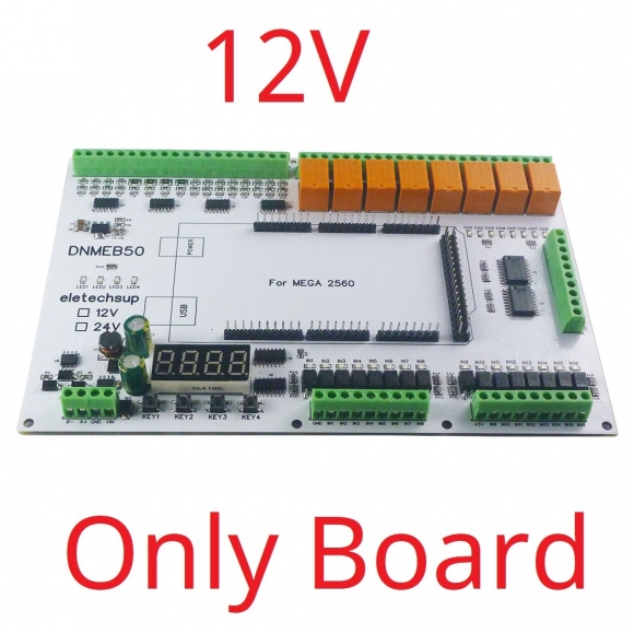 DNMEB50 12V 16AI-16DI-16DO 4-20MA Current 0-5V/10V/30V Voltage Dry Wet Contact MOS RS485 Relay MEGA2560 R3 Expanding Board for Arduino PLC