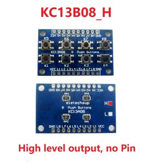 KC13A08 High level 8-button Push Buttons module 8 Keyboard Keypad for Arduiuo DUE Breadboard Leonardo ZERO Tre Micro banana pi STM32