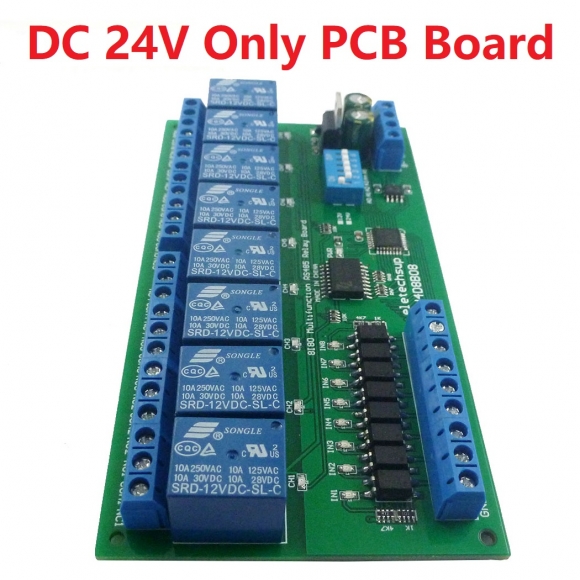 N4D8B08 DC 24V 8I8O Multifunction Modbus RTU Relay Module Support 03 06 16 Function Code RS485 Switch Control Board DIN35 Rail Box