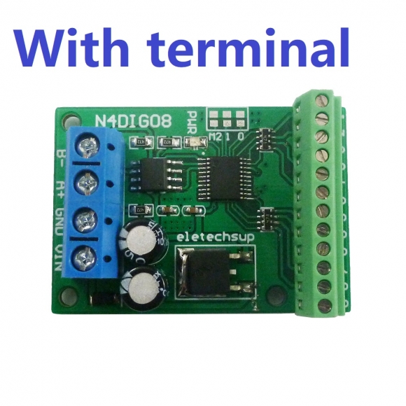 N4DIG08 8CH Input/Output UART RS485 Modbus RTU Controller PLC Expansion Module For Arduino UNO MEGA NANO STM32 AVR PIC