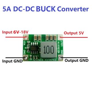 ND1805TA 5A Buck DC-DC Converter Module 4.5V-18V To 5V Board For lm2596 lm317 nodemcu raspberry pi 4 led matrix