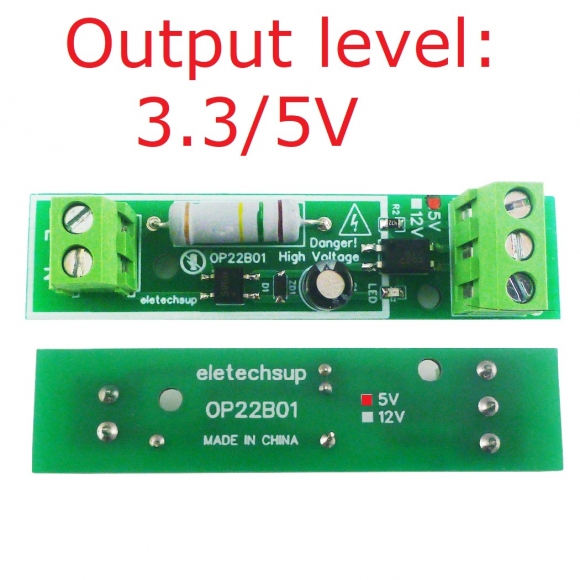 OP22B01 5V Output 3V3 5V AC 110V 220V to 3.3V 5V 12V 24V Voltage Signal Detection Module Power ON/OFF Alarm Board for PLC RS485 IO Module