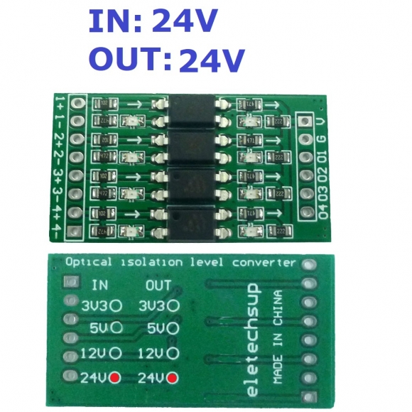 OP71A04 NPN Active Low 10Khz DI-DO Digital Switch Optical Isolation Module Logic Level Converter for PLC RS485 IO Communication