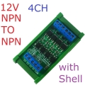 OPMSA04 NPN Input 12-24V NPN Output 4CH DC 3.3-24V 0-2kHz PWM Signal Amplifier NPN/PNP Logic Level Converter LED Driver 5A IO Current Amplifier