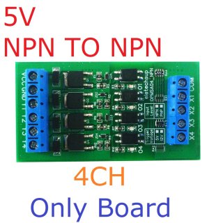 OPMSA04 NPN Input 3.3-5V NPN Output 4CH DC 3.3-24V 0-2kHz PWM Signal Amplifier NPN/PNP Logic Level Converter LED Driver 5A IO Current Amplifier