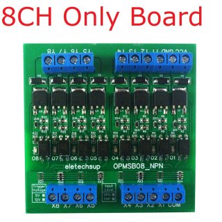 OPMSB08 PNP Input 3.3-5V NPN Output 8CH DC 3.3-24V 0-2kHz PWM Signal Amplifier NPN/PNP Logic Level Converter LED Driver 5A IO Current Amplifier