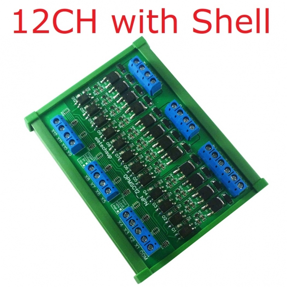 OPMSC12PNP Input 3.3-5V PNP Output 12CH DC 3.3V/5V/12V/24V 5A PLC Signal Amplifier NPN/PNP Logic Level Converter Module