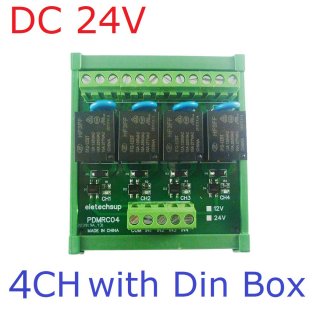 PDMRC04 DC24V 4CH NPN/PNP 30mA to 10A Digital IO Amplifier Relay Module PLC IO Board for PTZ RS485 Industrial Control