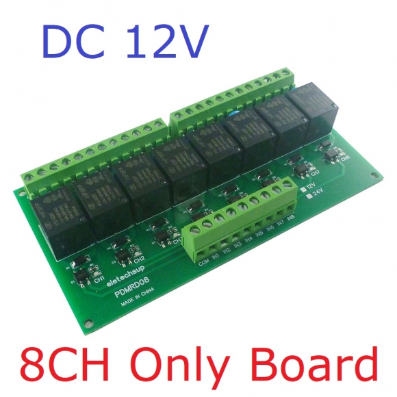 PDMRD08 DC12V 8CH NPN/PNP 30mA to 10A Digital IO Amplifier Relay Module PLC IO Board for PTZ RS485 Industrial Control