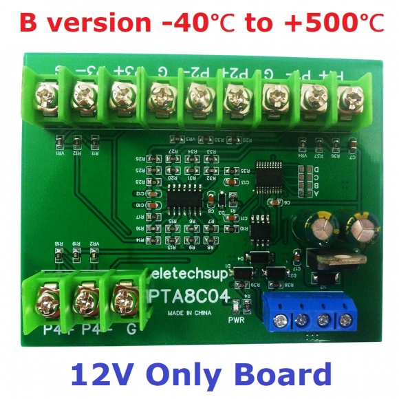 PTA8C04 4CH DC 12V -40~500 Celsius PT100 Thermocouple Temperature Sensor Module Modbus RTU Platinum Thermal Resistance Collector