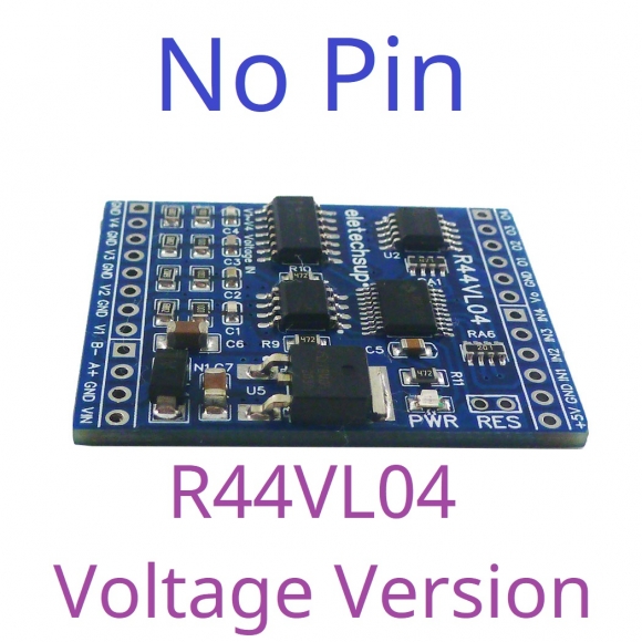 R44VL04 0-10V 12CH 12V 24V RS485 Analog Digital IO Module 4AI-4DI-4DO PLC Remote I/O Board Modbus RTU 01/02/03/04/05/06/15/16 Function Code