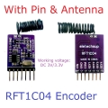 RFT1C04 Transmitter for RFR1A04 Receiver 4CH AES128 Encryption Codec Remote Control Module 433M Superheterodyne Transceiver replace PT2262 EV1527 HC301