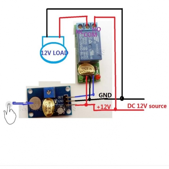 TB409*1+TB408*1 DC 12V Trigger Touch Sensor Key Adjustable Time Delay Relay Switch Kit for LED Motor Car